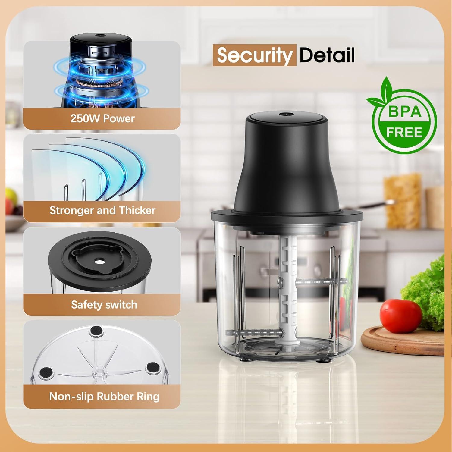 Desmenuzador de Pollo Eléctrico NAUQUOHZ 250W 1.5L Acero Inoxidable