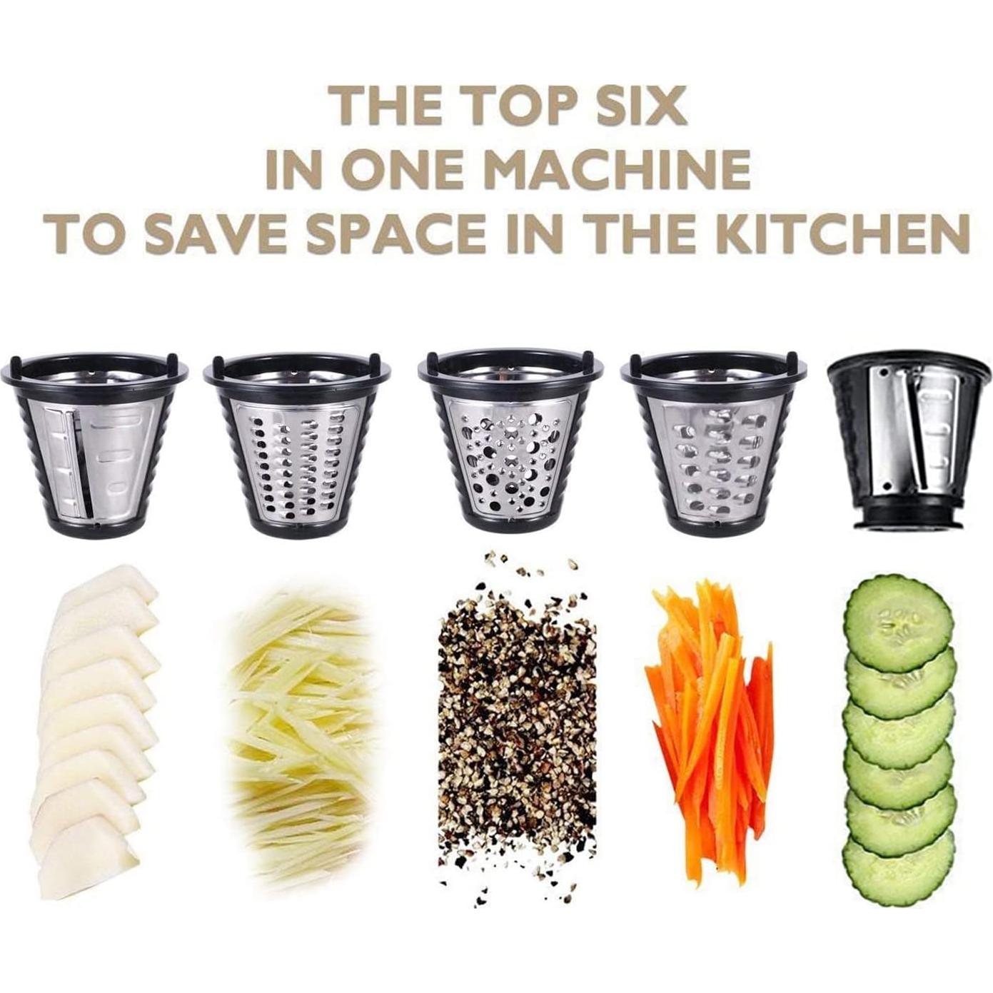 Rallador de Queso Eléctrico Homdox 150W 5 en 1 con Accesorios