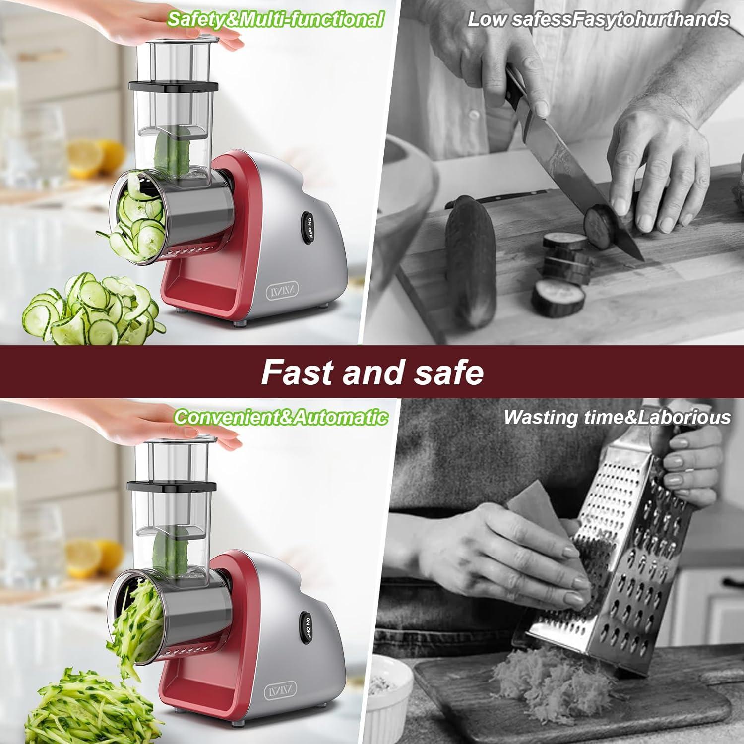 Rallador Eléctrico NZINZI 250W 6 Cuchillas para Cocina