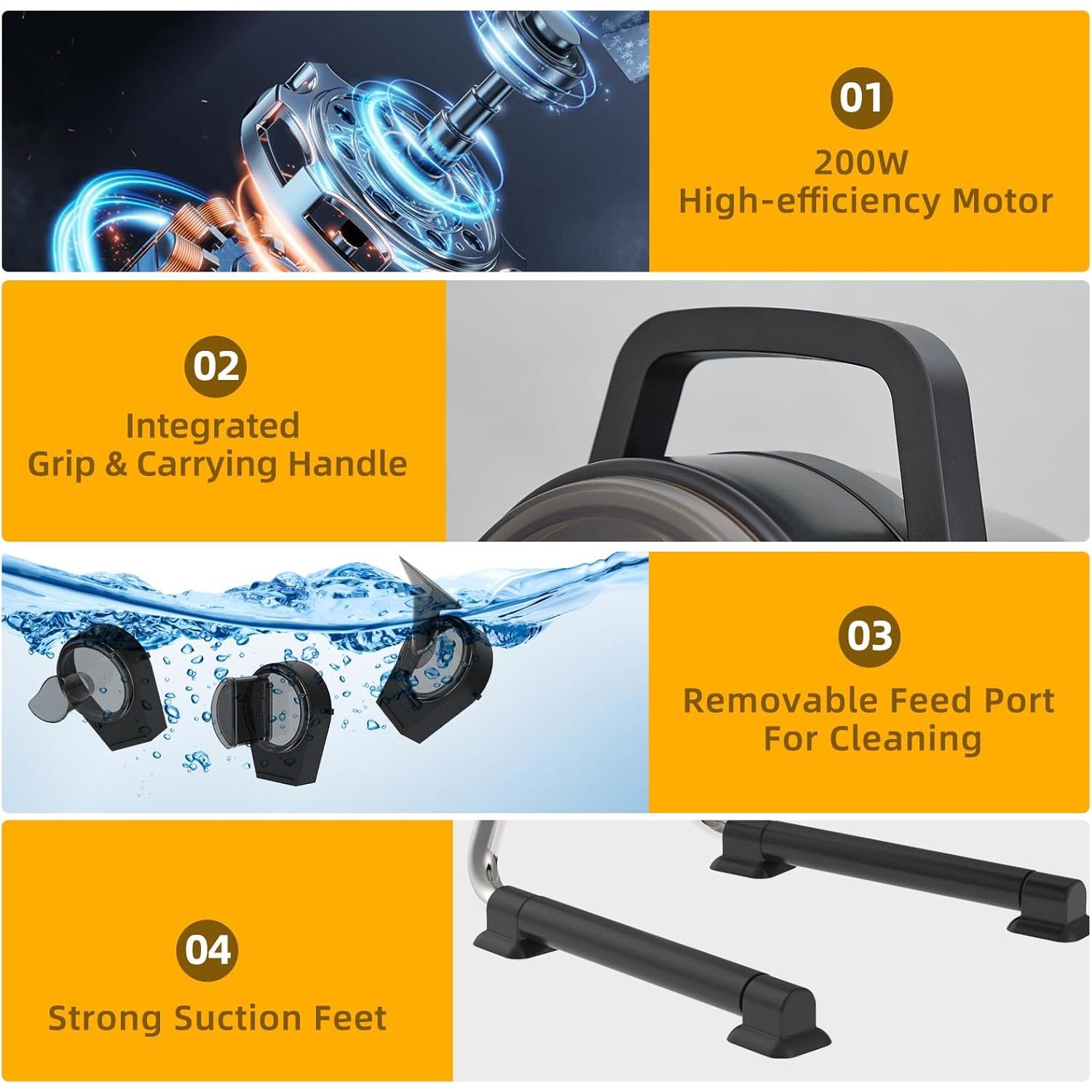 Cortador de Verduras Eléctrico TERUISI 200W 6000RPM Ajustable