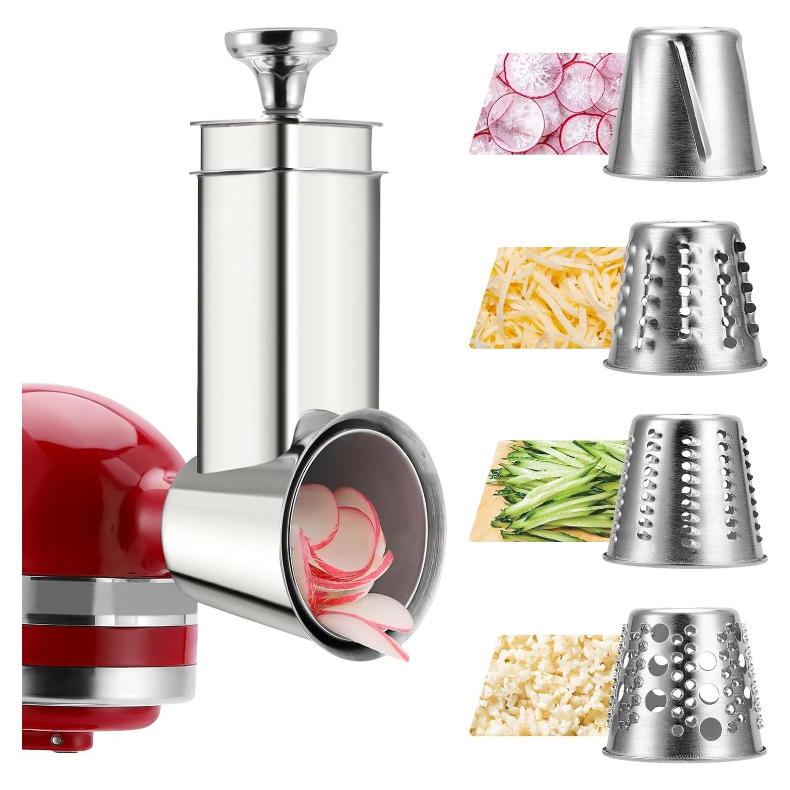 Accesorio Rallador y Rebanador de Acero Inoxidable Rafbar para KitchenAid - 4 Cuchillas