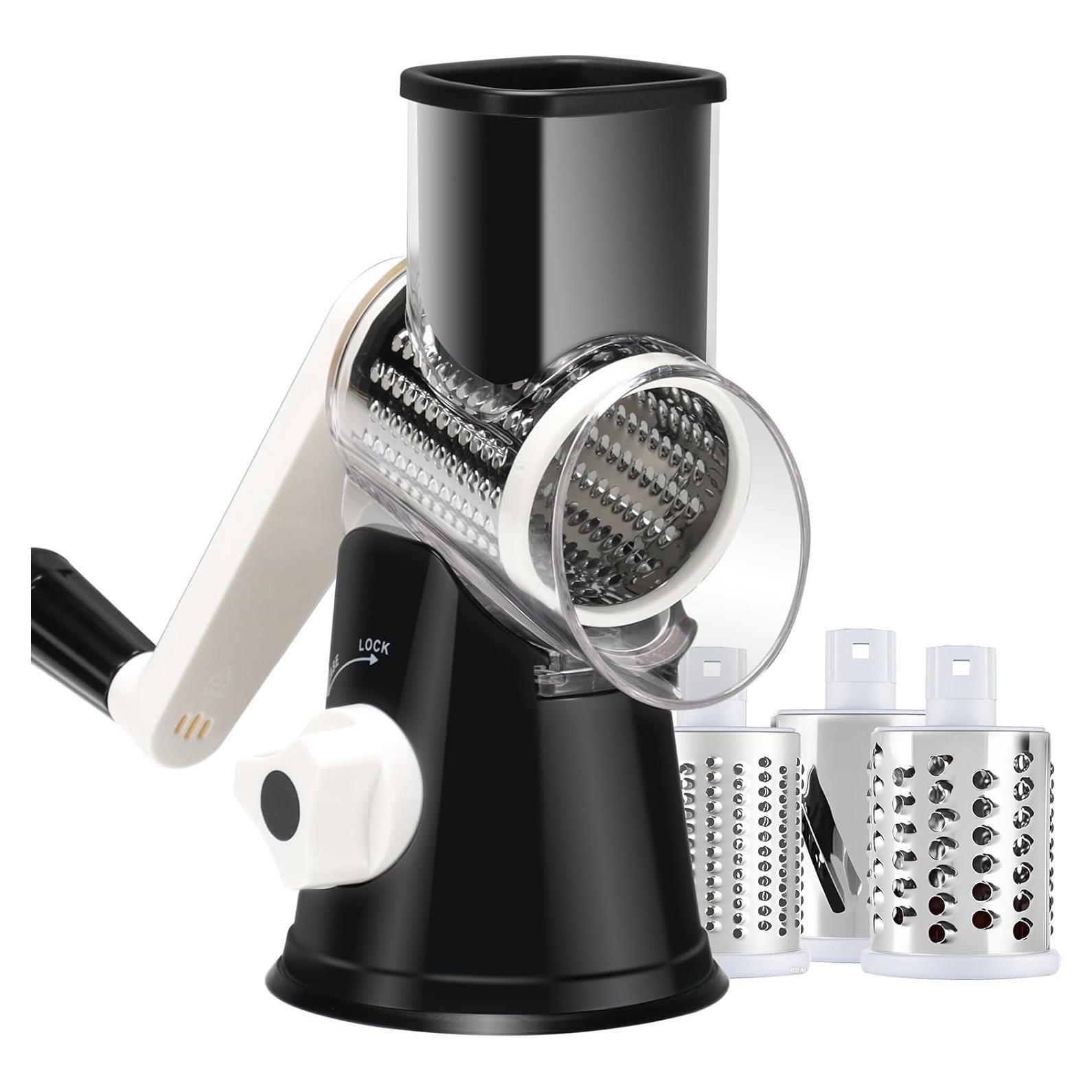 Rallador de Queso de Manivela ANCEVSK 3 en 1 Acero Inoxidable