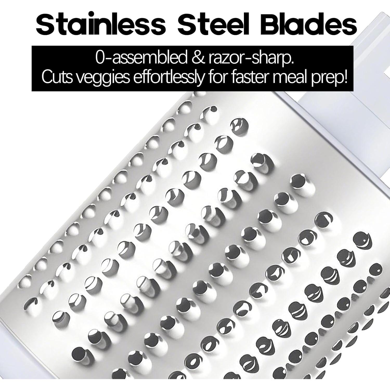 Rallador de Queso de Manivela ANCEVSK 3 en 1 Acero Inoxidable