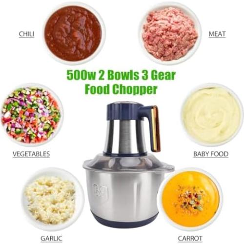 Picadora de Alimentos Eléctrica Pssopp 500W Acero Inoxidable 5L