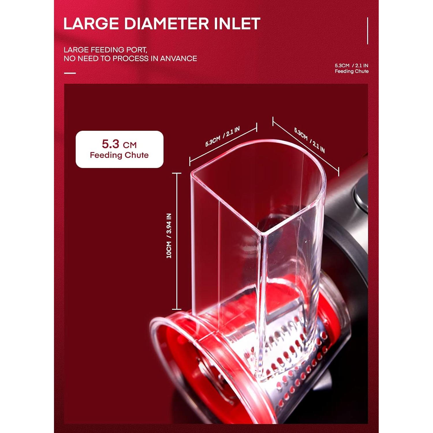 Rallador Eléctrico FOHERE para Verduras y Queso 150W Rojo