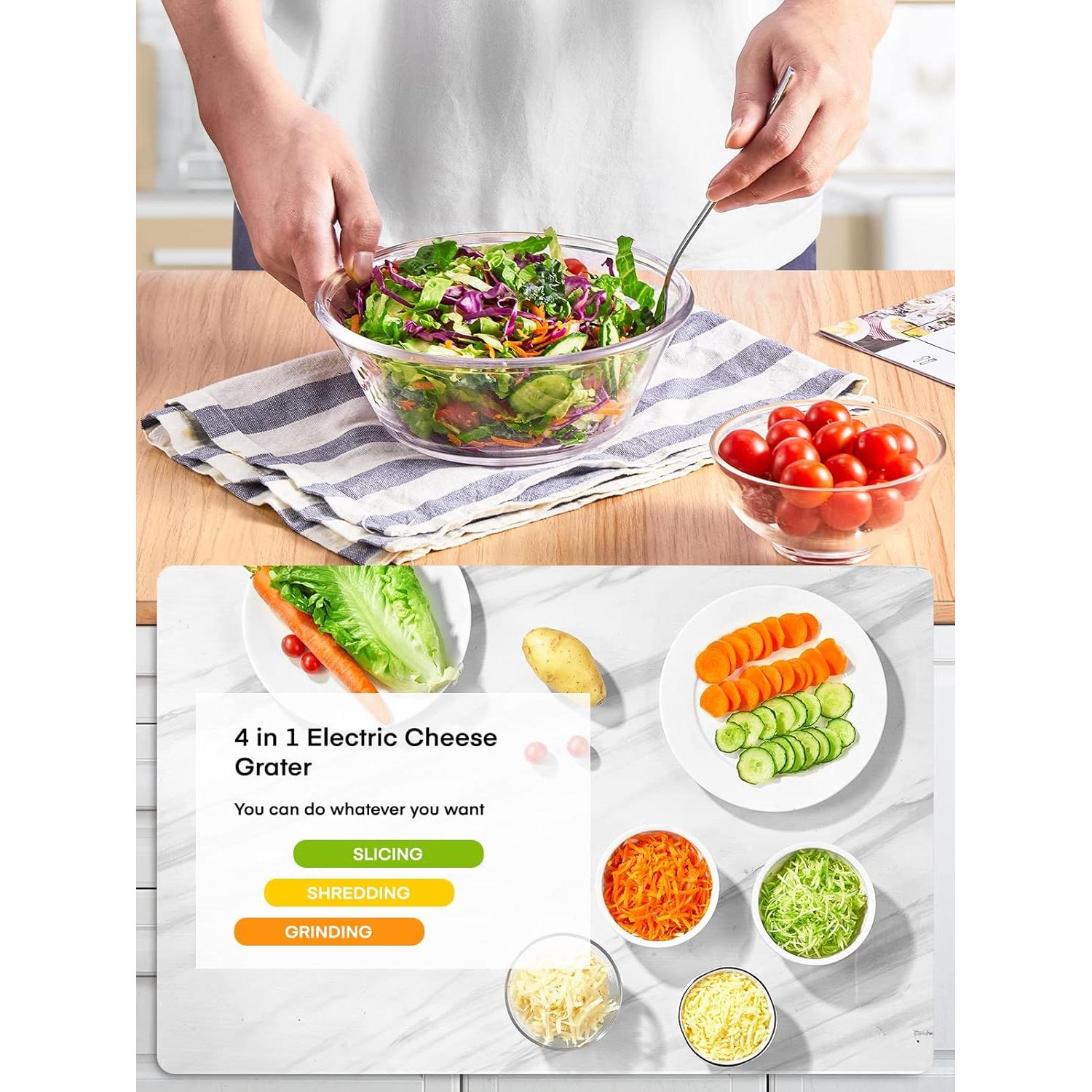 Rallador Eléctrico FOHERE para Verduras y Queso 150W Rojo