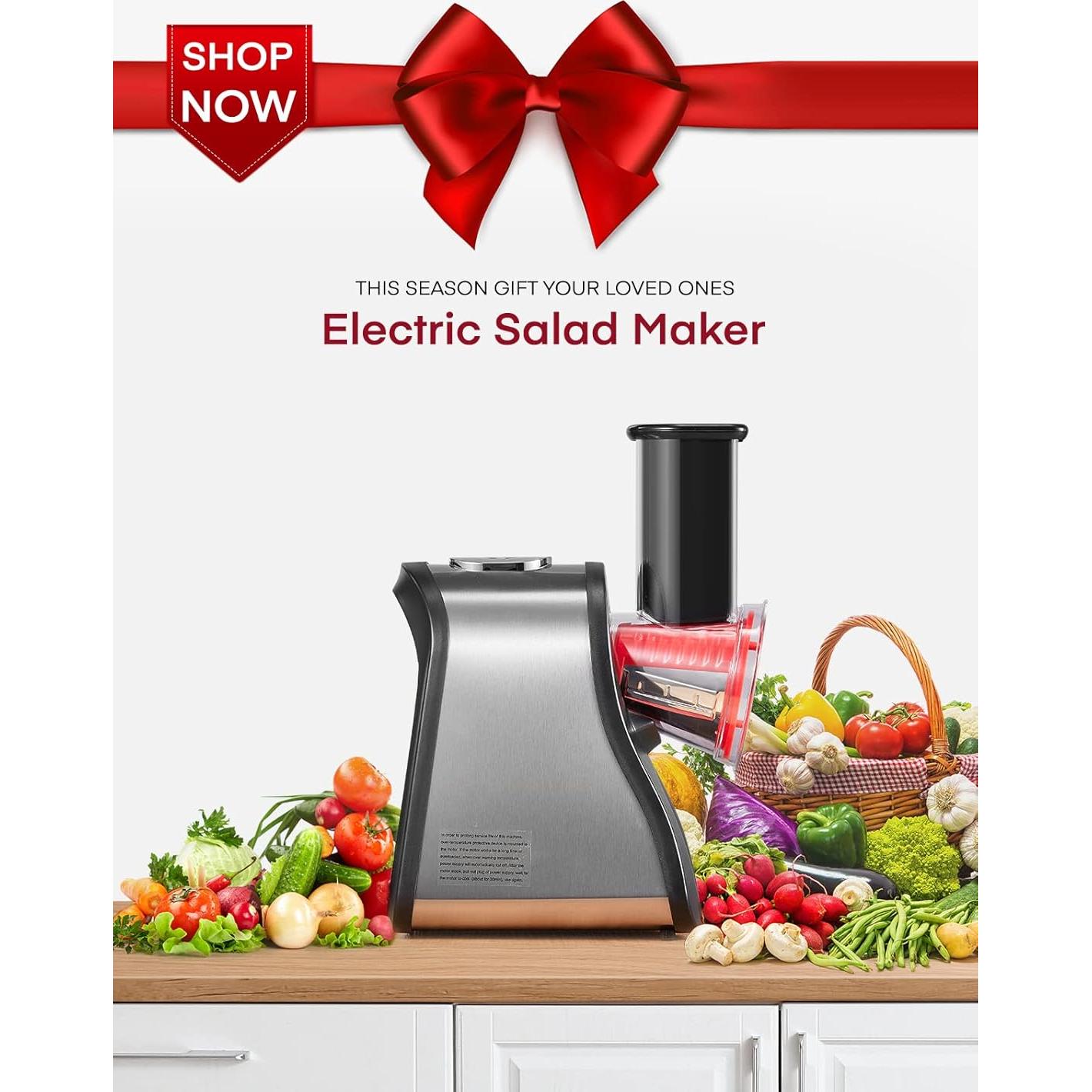 Rallador Eléctrico FOHERE para Verduras y Queso 150W Rojo