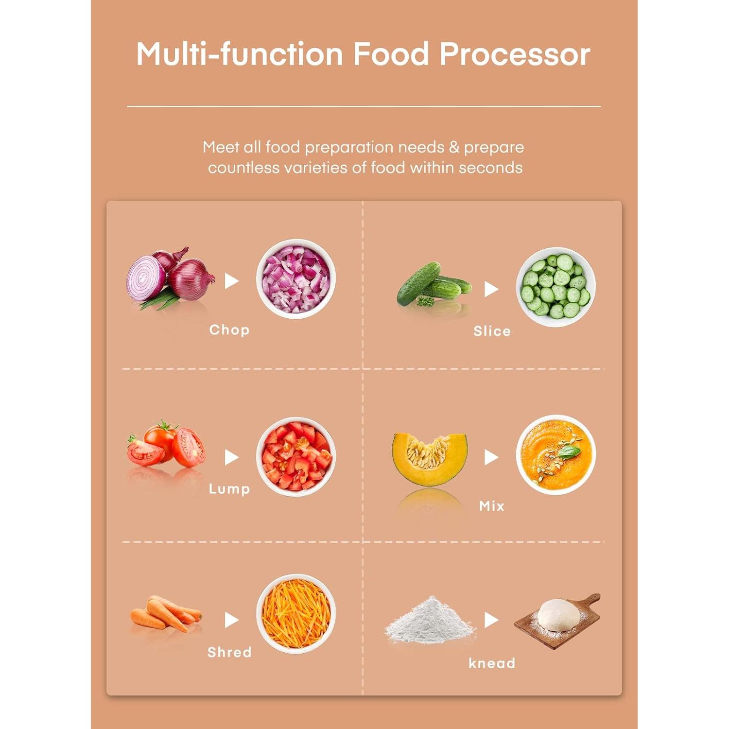 Procesador de Alimentos FOHERE FP9042, 12 Tazas, Multifuncional