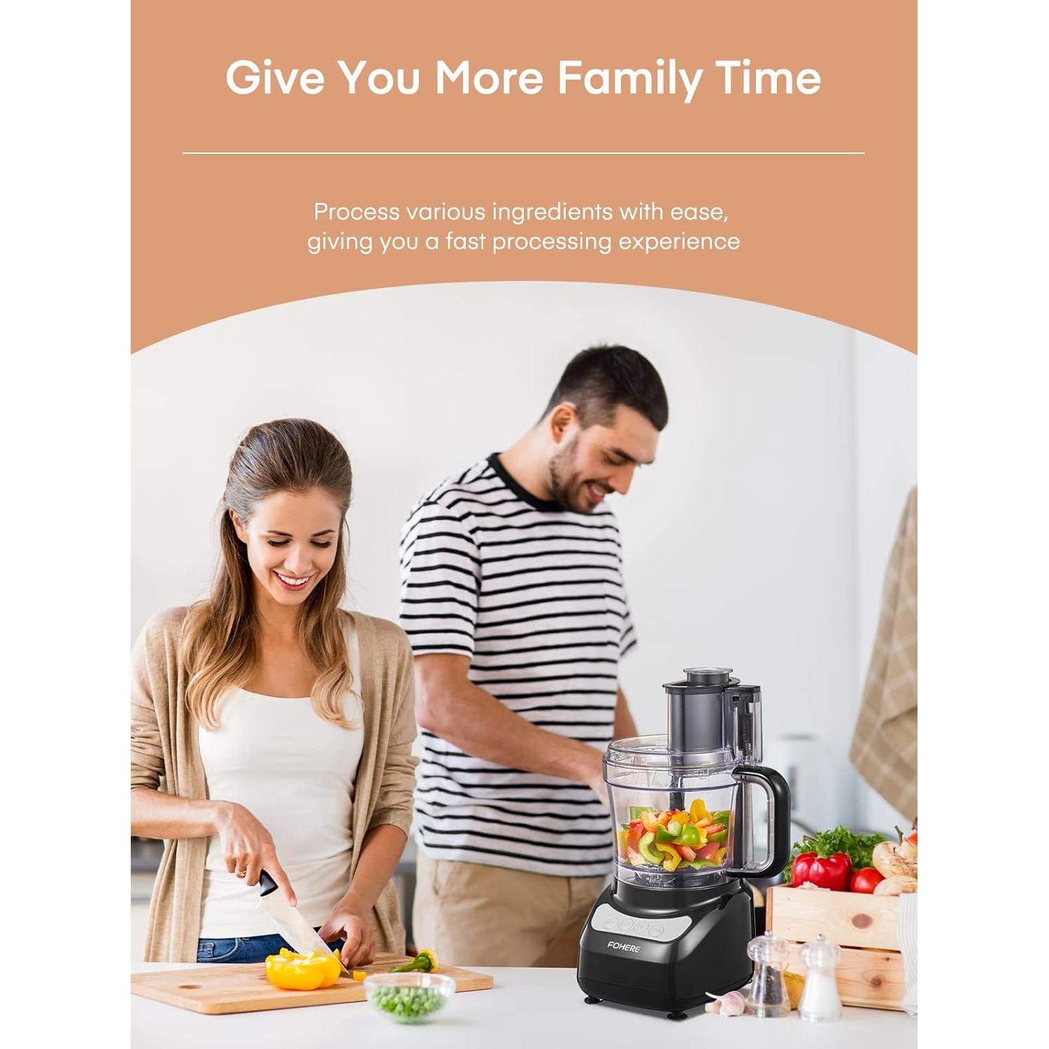 Procesador de Alimentos FOHERE FP9042, 12 Tazas, Multifuncional