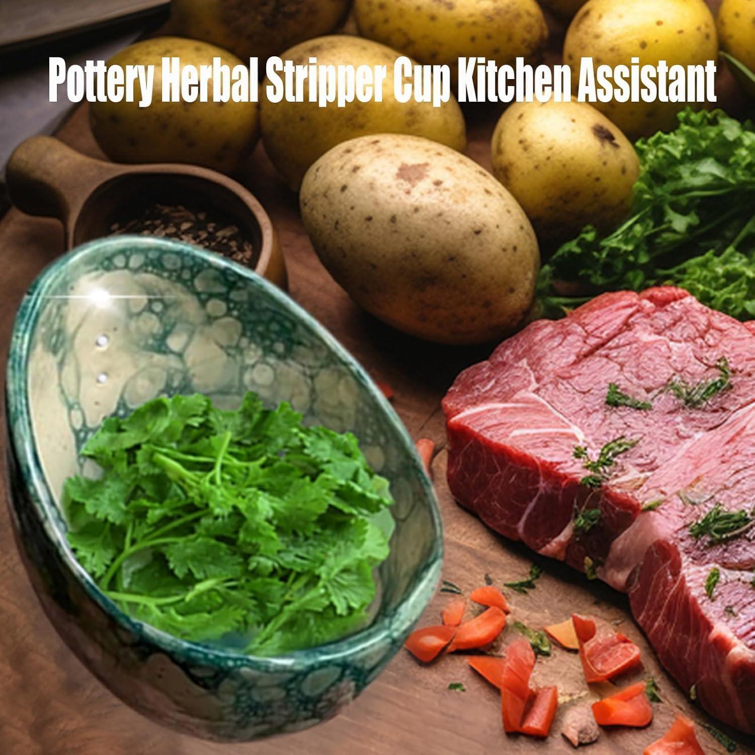 Tazón Deshojador de Hierbas Cerámica EOQIFJM 226g