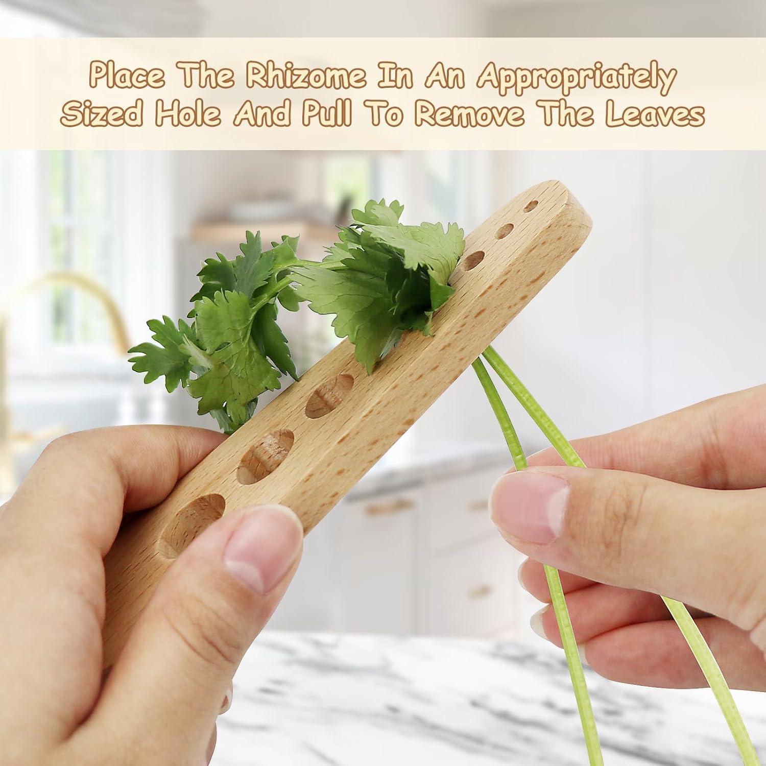 Deshojador de Hierbas Wavvter de Madera Natural 8 Agujeros