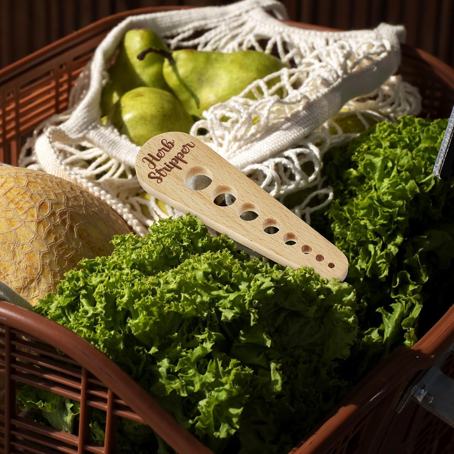 Deshojador de Hierbas Wavvter de Madera Natural 8 Agujeros