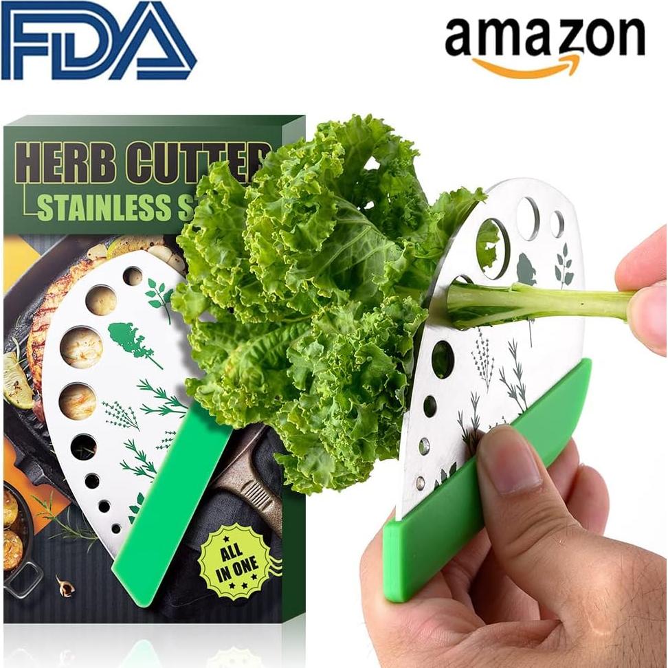 Cortador de Hierbas Leen4You Acero Inoxidable con Soporte 12.3cm