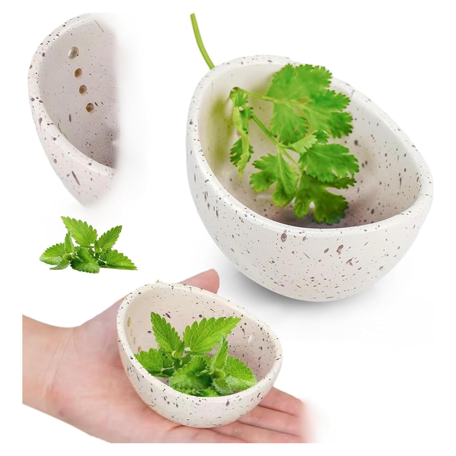 Tazón Deshojador de Hierbas Cerámica NKFSS002 Blanco 5x2.5cm