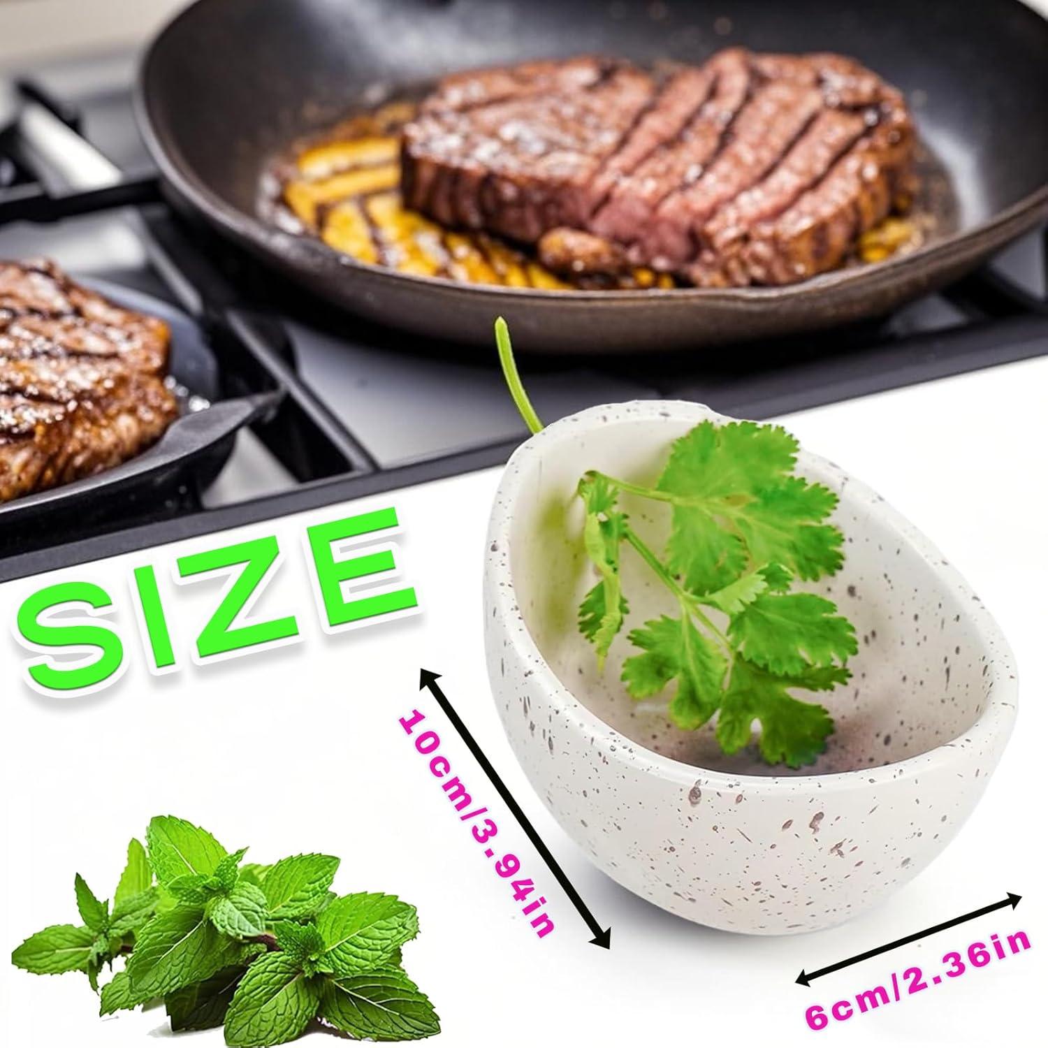 Tazón Deshojador de Hierbas Cerámica NKFSS002 Blanco 5x2.5cm