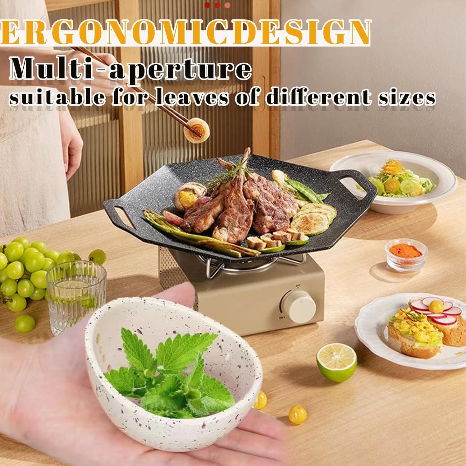 Tazón Deshojador de Hierbas Cerámica NKFSS002 Blanco 5x2.5cm