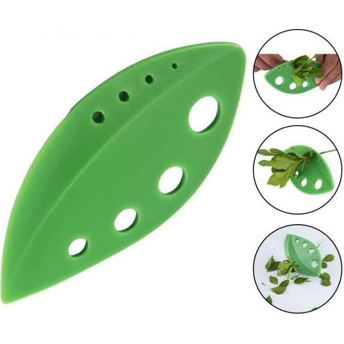 Deshojador de Hierbas Genérico Verde 8 Agujeros 12x5.8cm