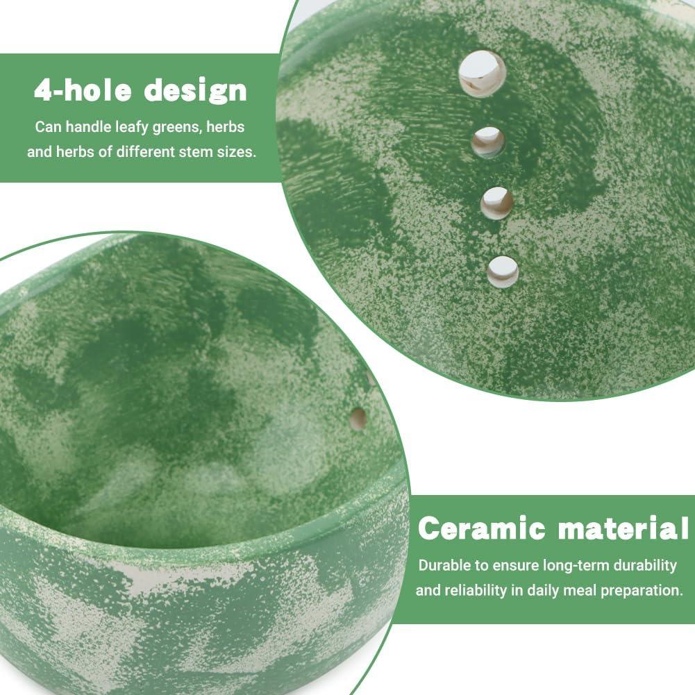 Deshojador de Hierbas de Cerámica Velarionna Verde 4 Agujeros