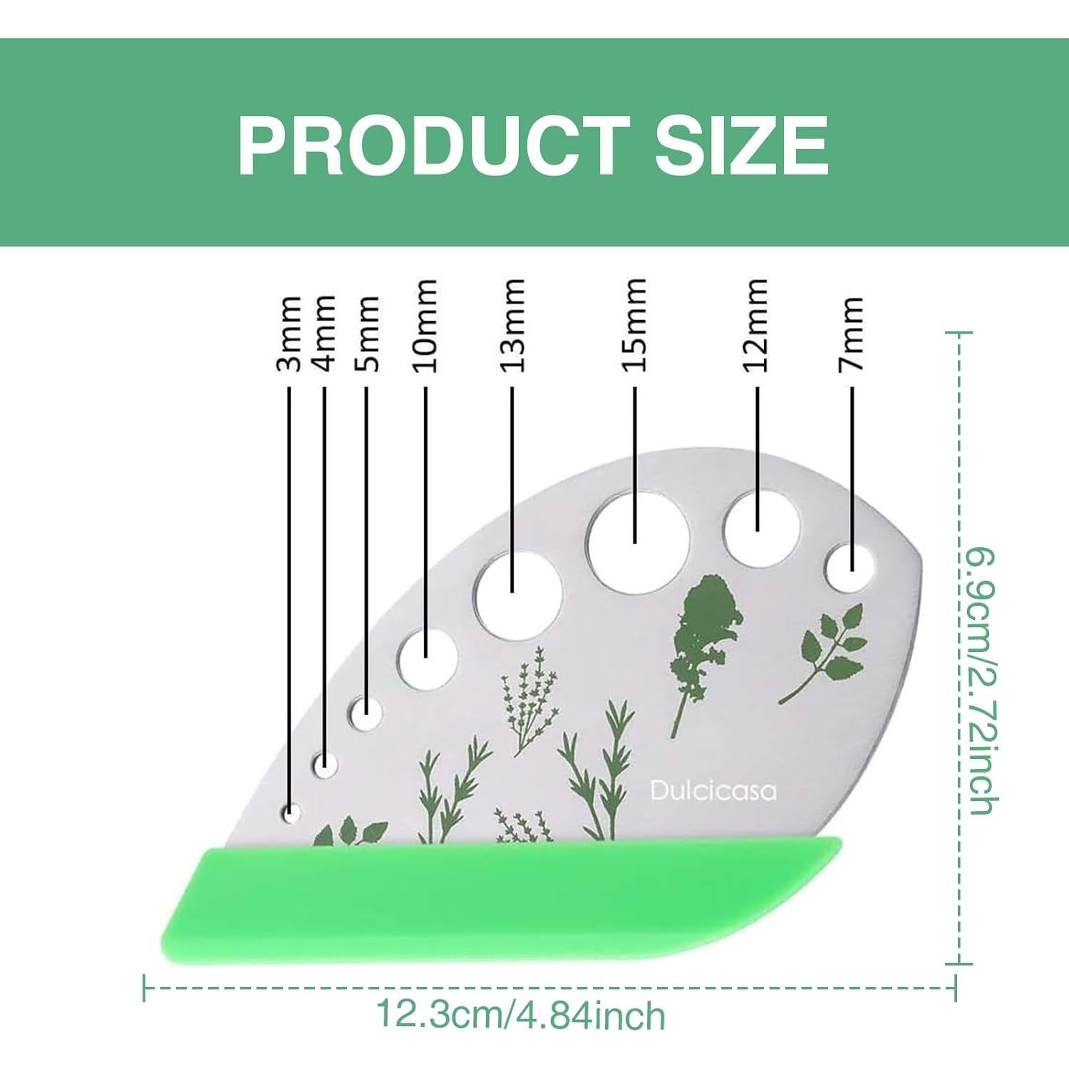 Desgarrador de Hierbas QIYUDA 2 en 1 Acero Inoxidable 9 Agujeros