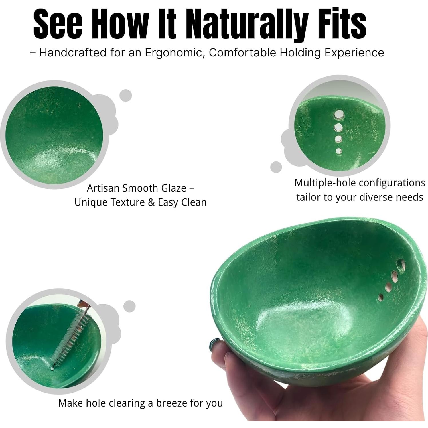 Tazón Deshojador de Hierbas Juglok Verde Cerámica 10.7 cm