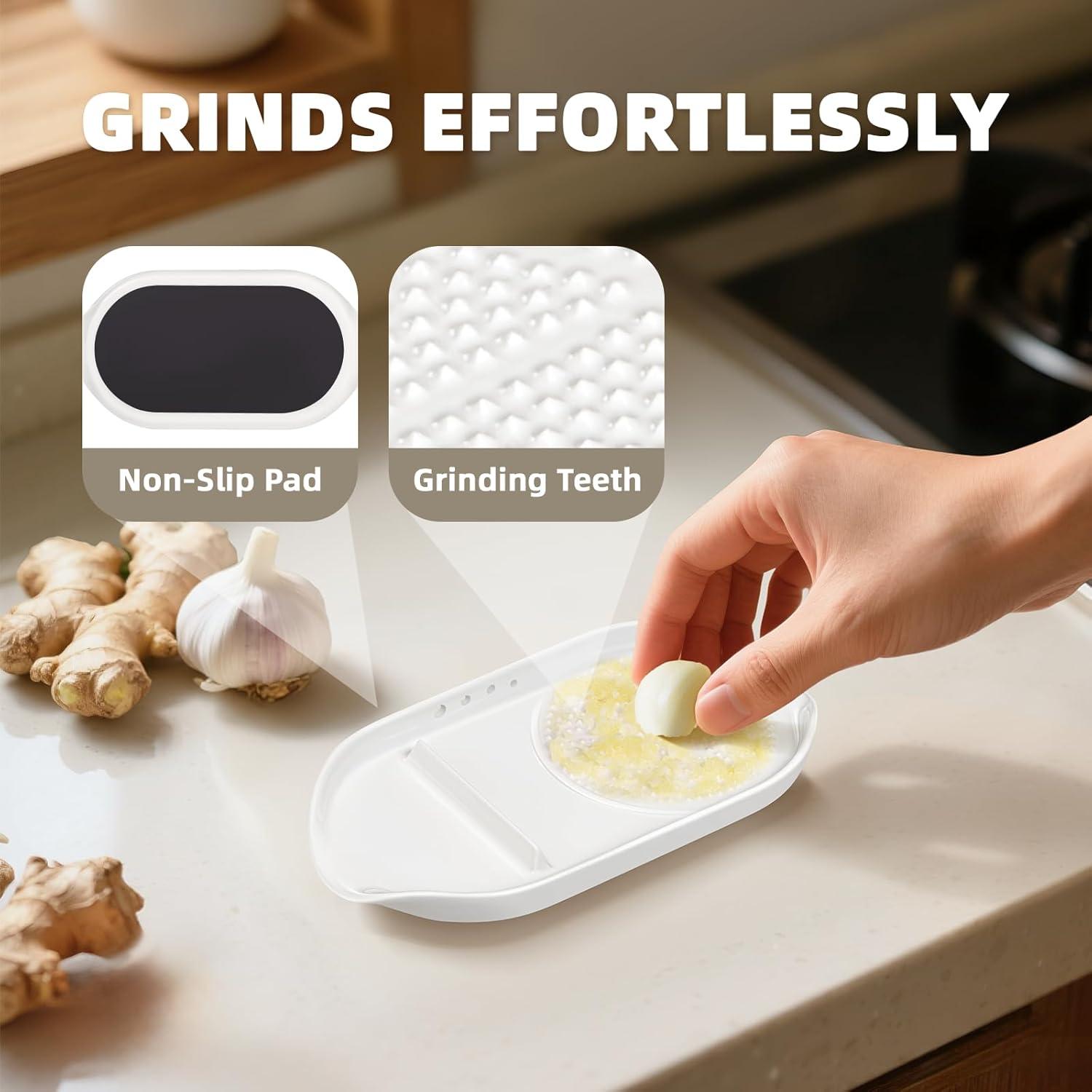 Plato Rallador de Ajo y Jengibre Luvan 4 en 1 Cerámica