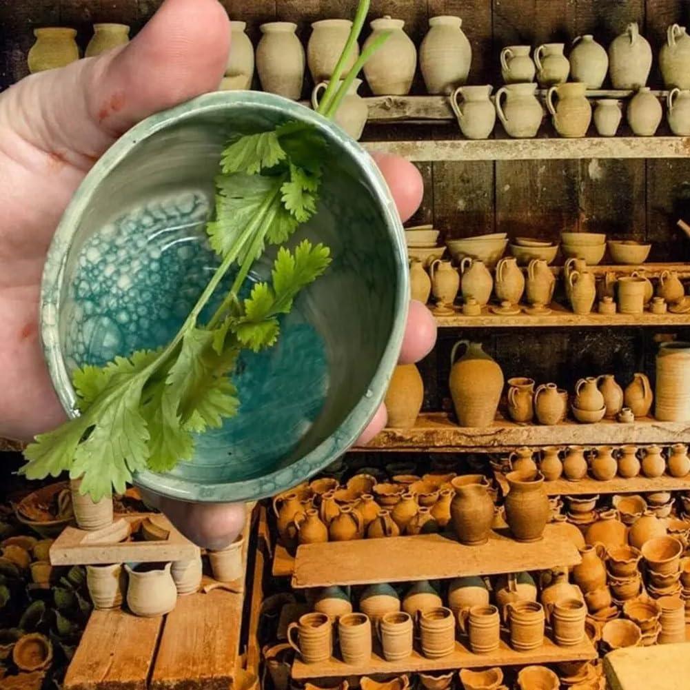 Tazón Deshojador de Hierbas Cerámica Hugimpel Esmalte Azul