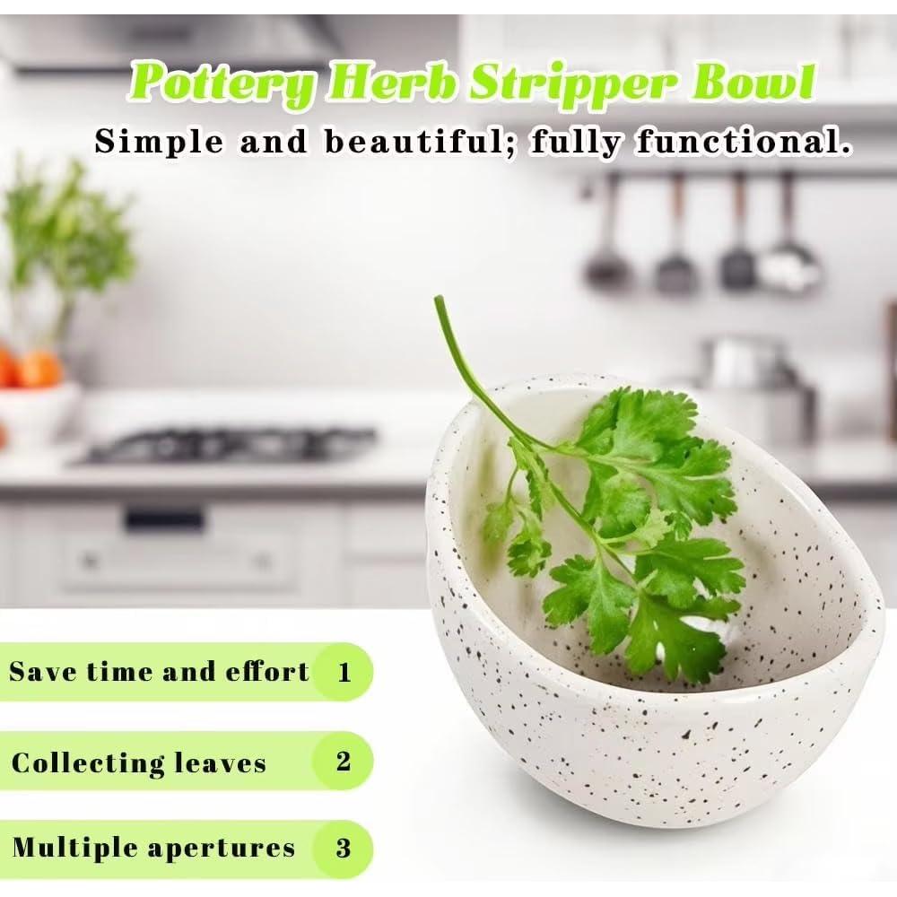 Tazón Deshojador de Hierbas Cerámica Hugimpel Esmalte Azul