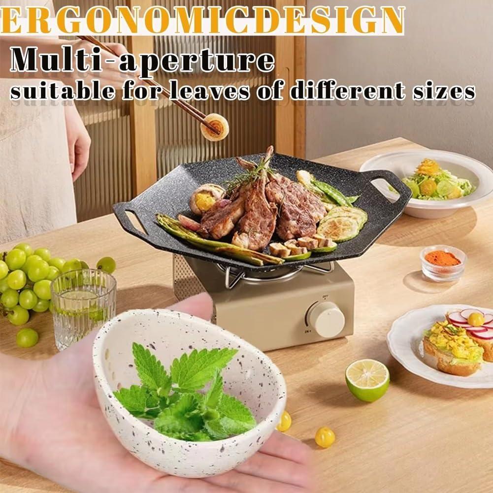 Tazón Deshojador de Hierbas Cerámica Hugimpel Esmalte Azul