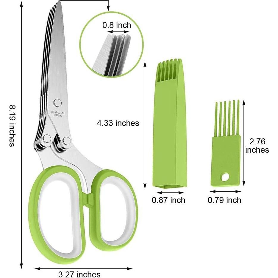 Kit de Herramientas de Cocina Benekiy - Tijeras de 5 Cuchillas y Deshojador
