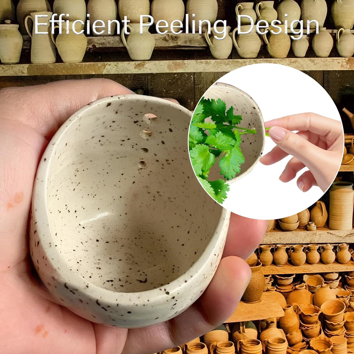 Tazón Deshojador de Hierbas Cerámica AGLOO Blanco 6.7x5.3 cm