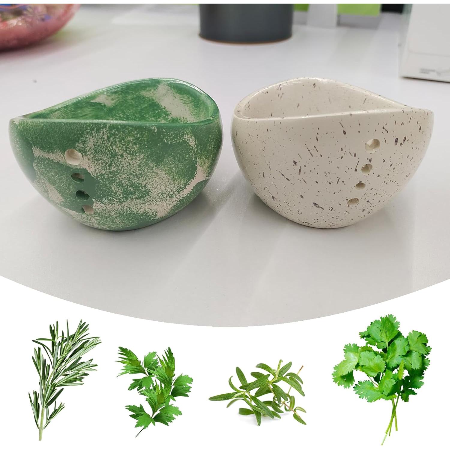 Tazón Deshojador de Hierbas Cerámica AGLOO Blanco 6.7x5.3 cm