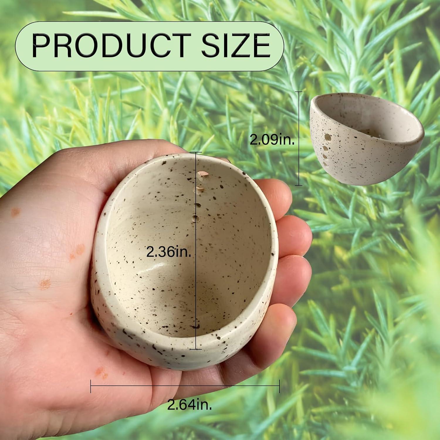 Tazón Deshojador de Hierbas Cerámica AGLOO Blanco 6.7x5.3 cm