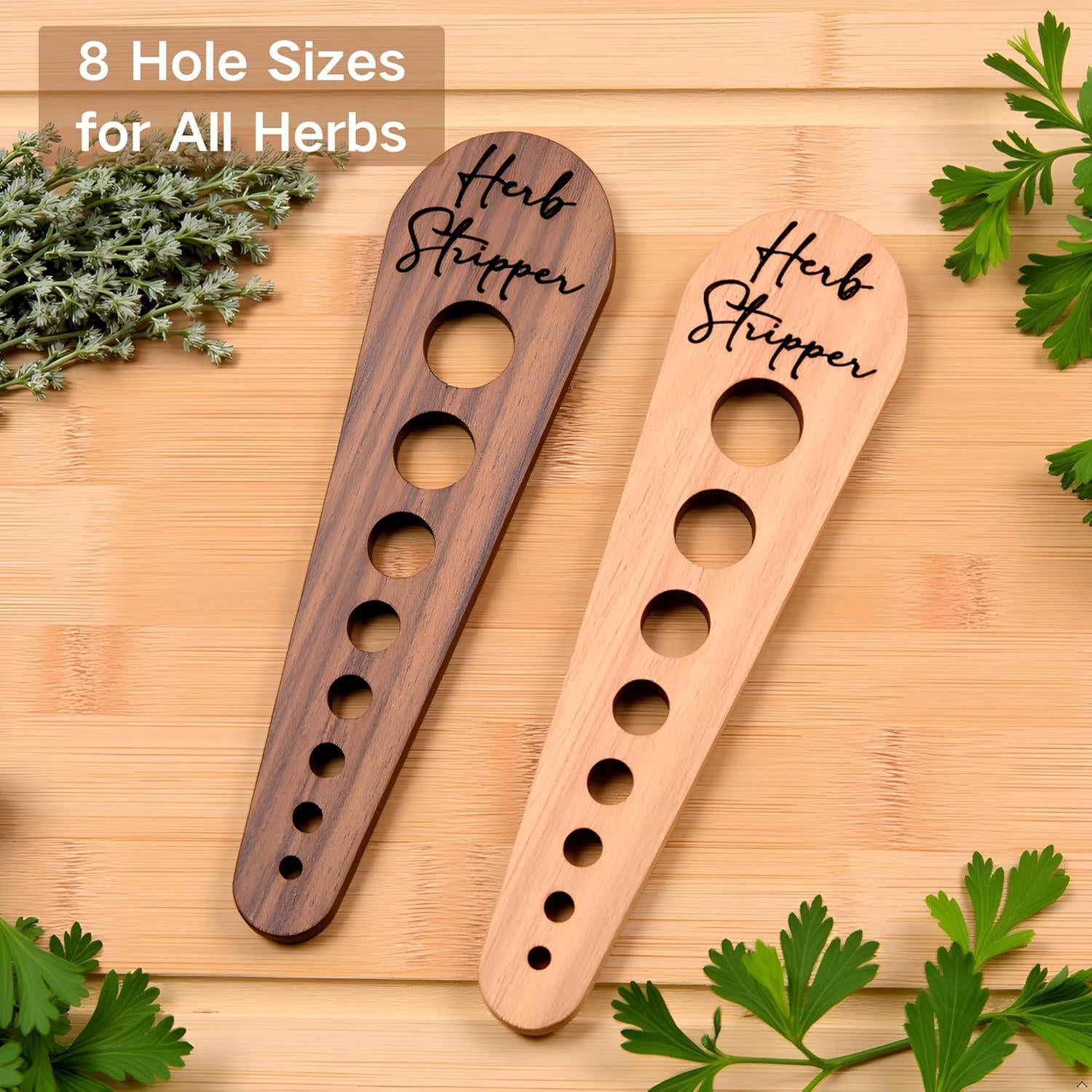 Deshojadora de Hierbas AMZNEVO - Madera Natural 8 Agujeros