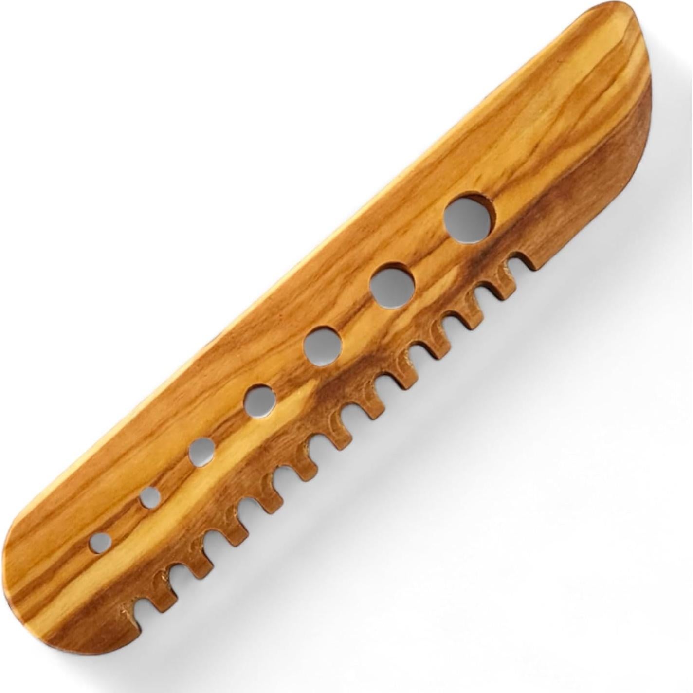 Herramienta de Deshojar Hierbas de Madera de Olivo Ecológica 15 cm