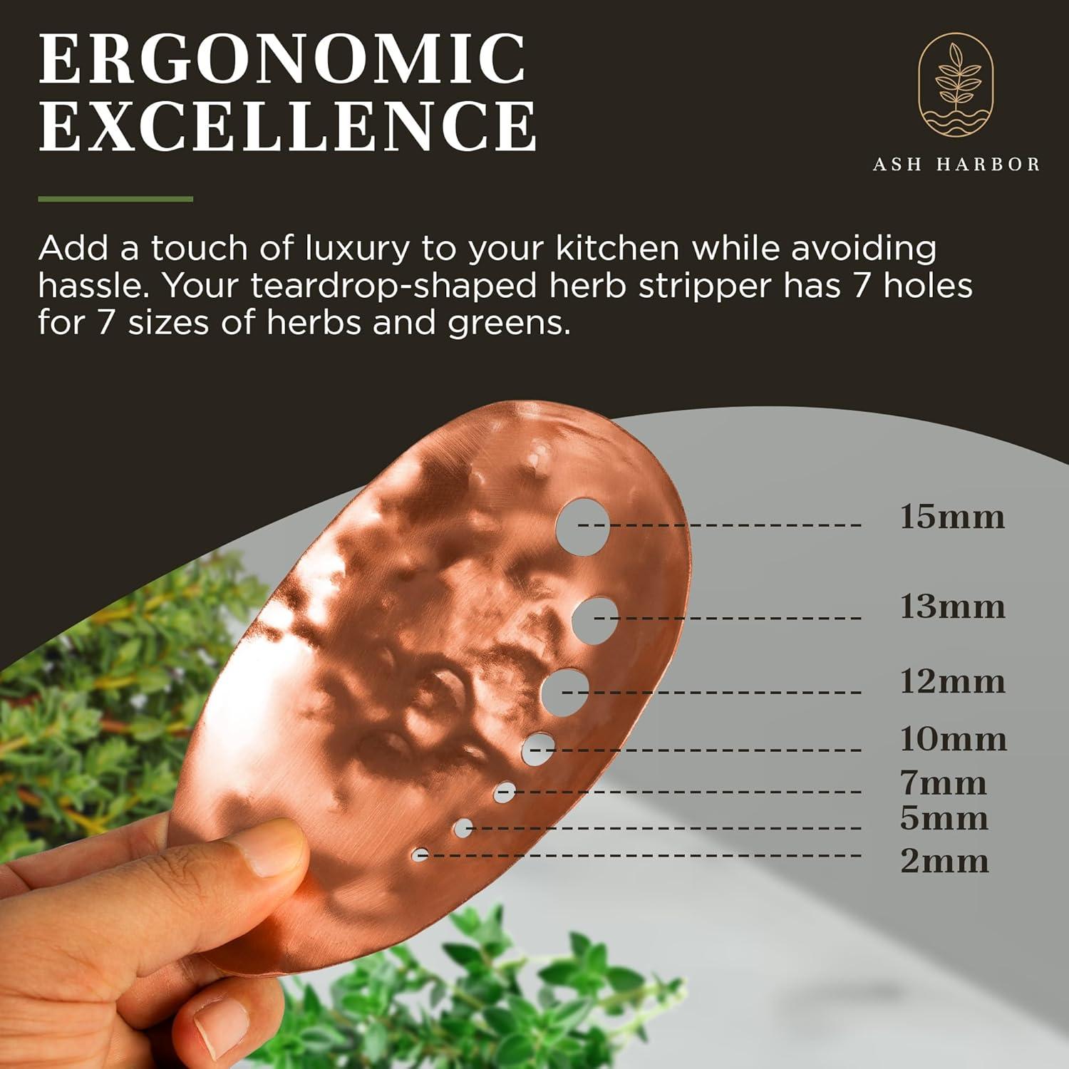 Deshojador de Hierbas de Cobre Ash Harbor - 14 x 9 cm