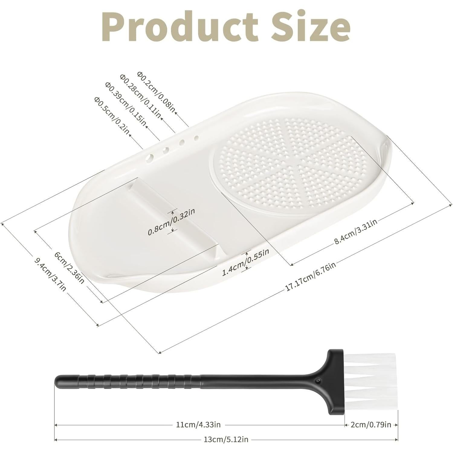 Rallador 4 en 1 de Cerámica RinoceronteBlanco - Ajo, Jengibre, Huevos