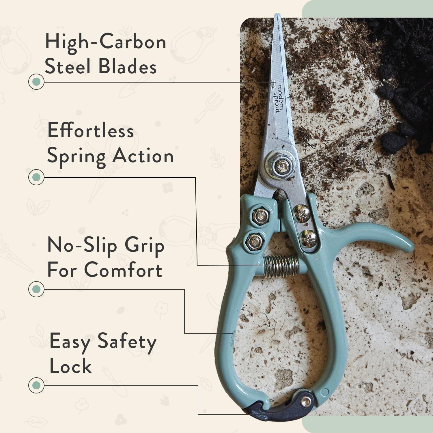 Tijeras de Podar Modern Sprout Verde, Acero al Carbono, 15.24 cm