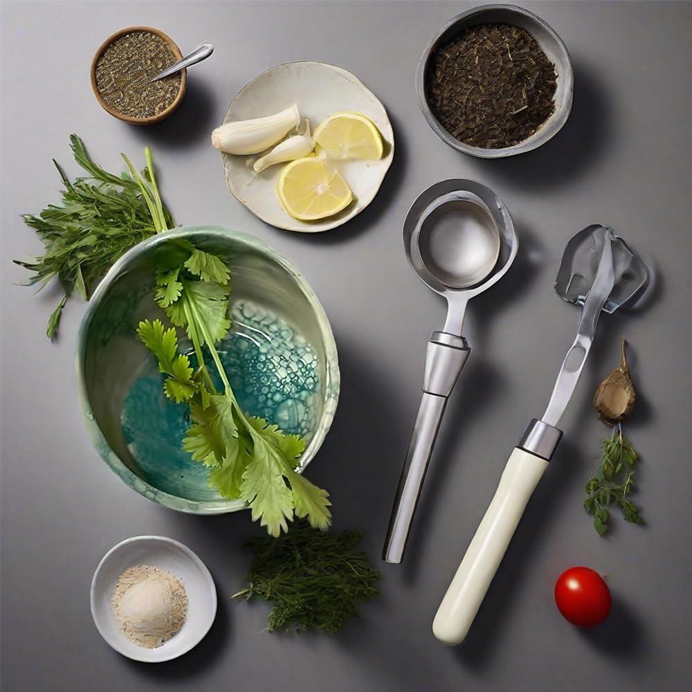 Tazón Deshojador de Hierbas Cerámica Hecho a Mano 10x8.5cm