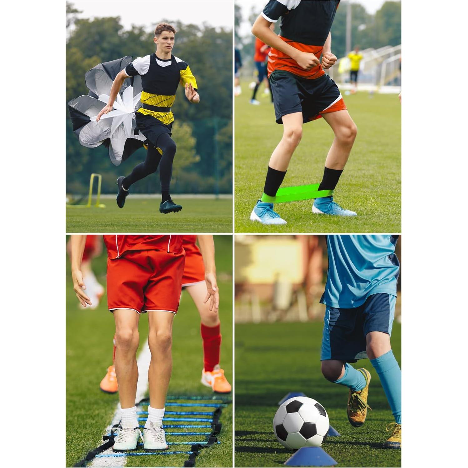 Kit de Entrenamiento de Velocidad Panykoo FB-001 Azul - Escalera 6.1m, Conos, Paracaídas y Bandas