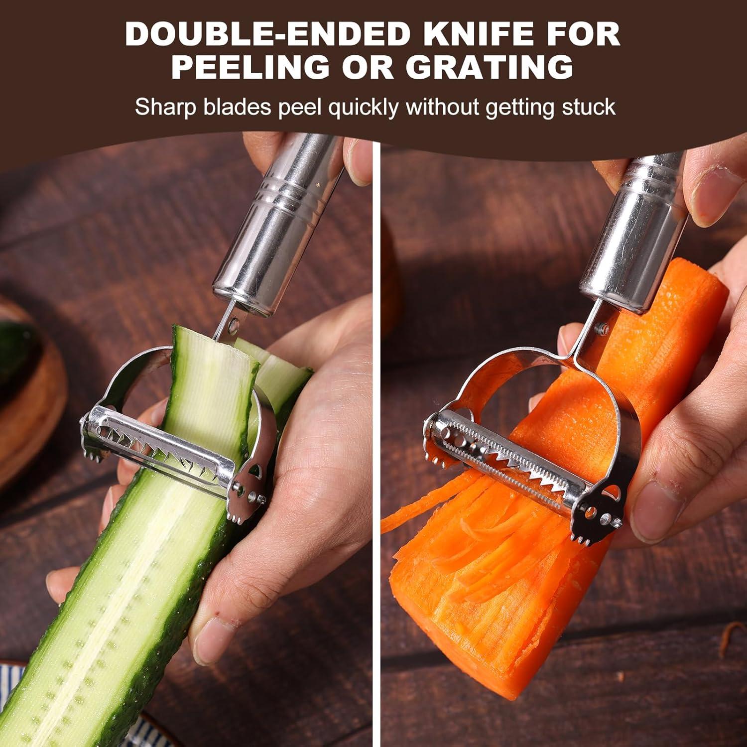 Juego de peladores de frutas y verduras Luanben 5 piezas acero inoxidable