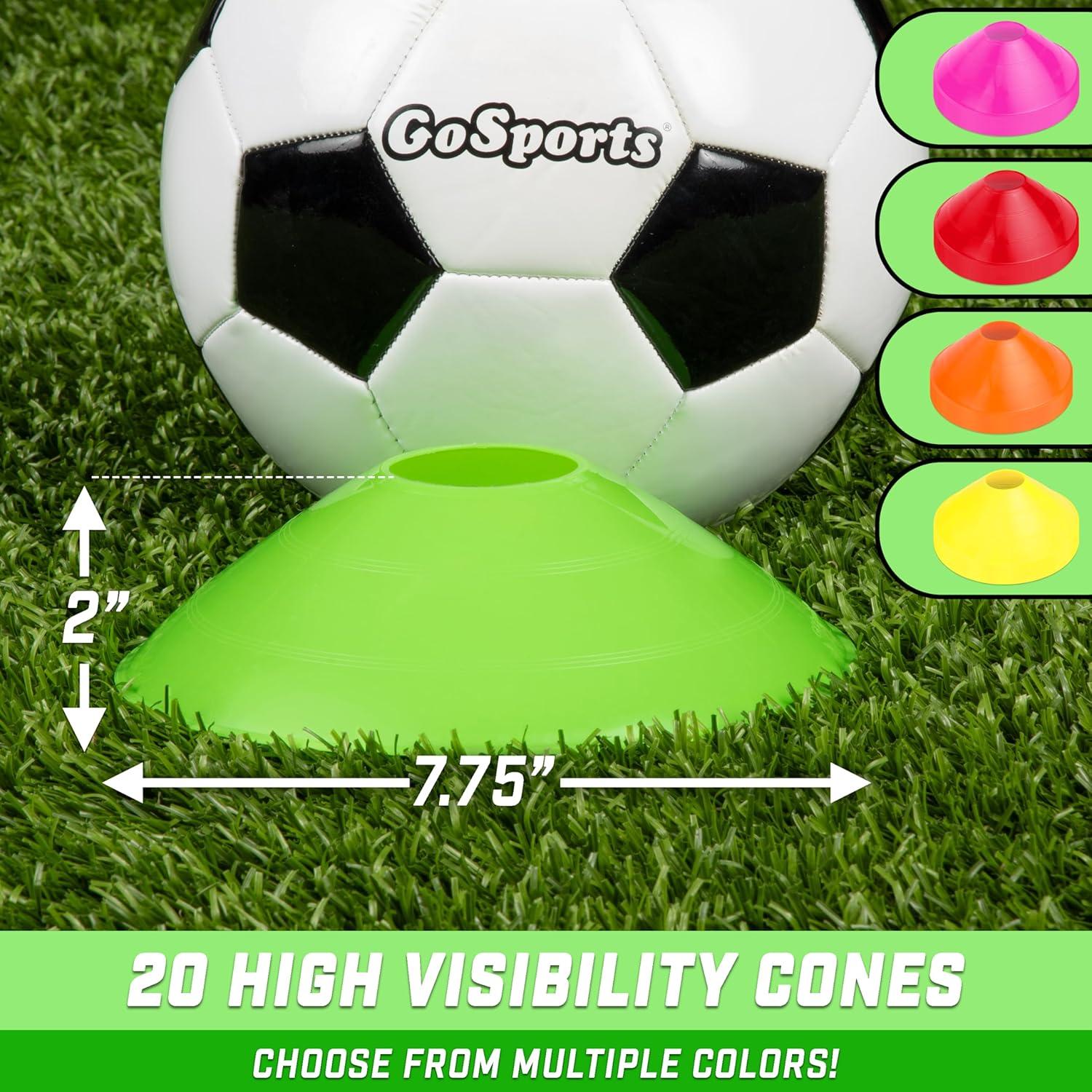 Conos de Entrenamiento GoSports - 20 Piezas con Bolsa - Verde