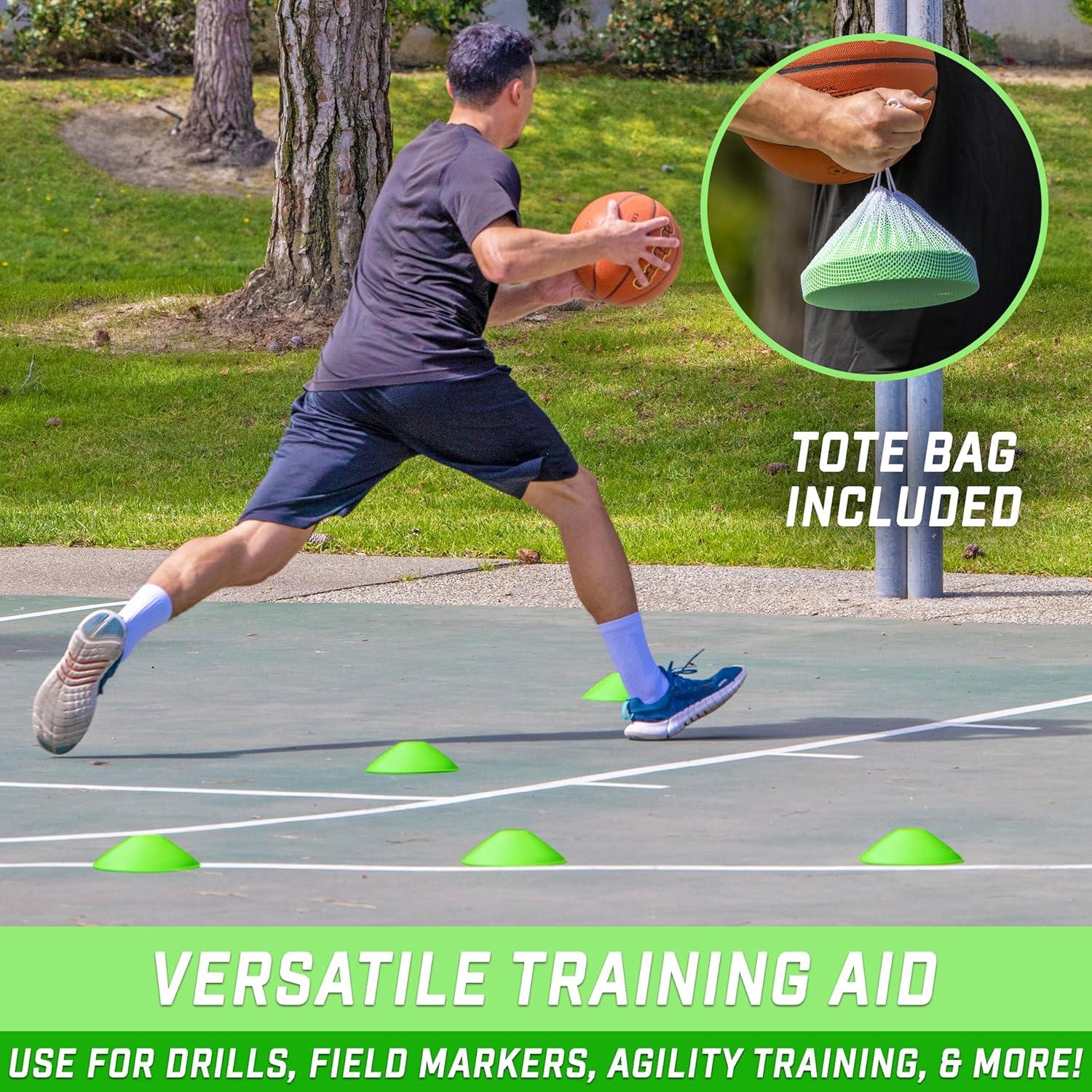 Conos de Entrenamiento GoSports - 20 Piezas con Bolsa - Verde