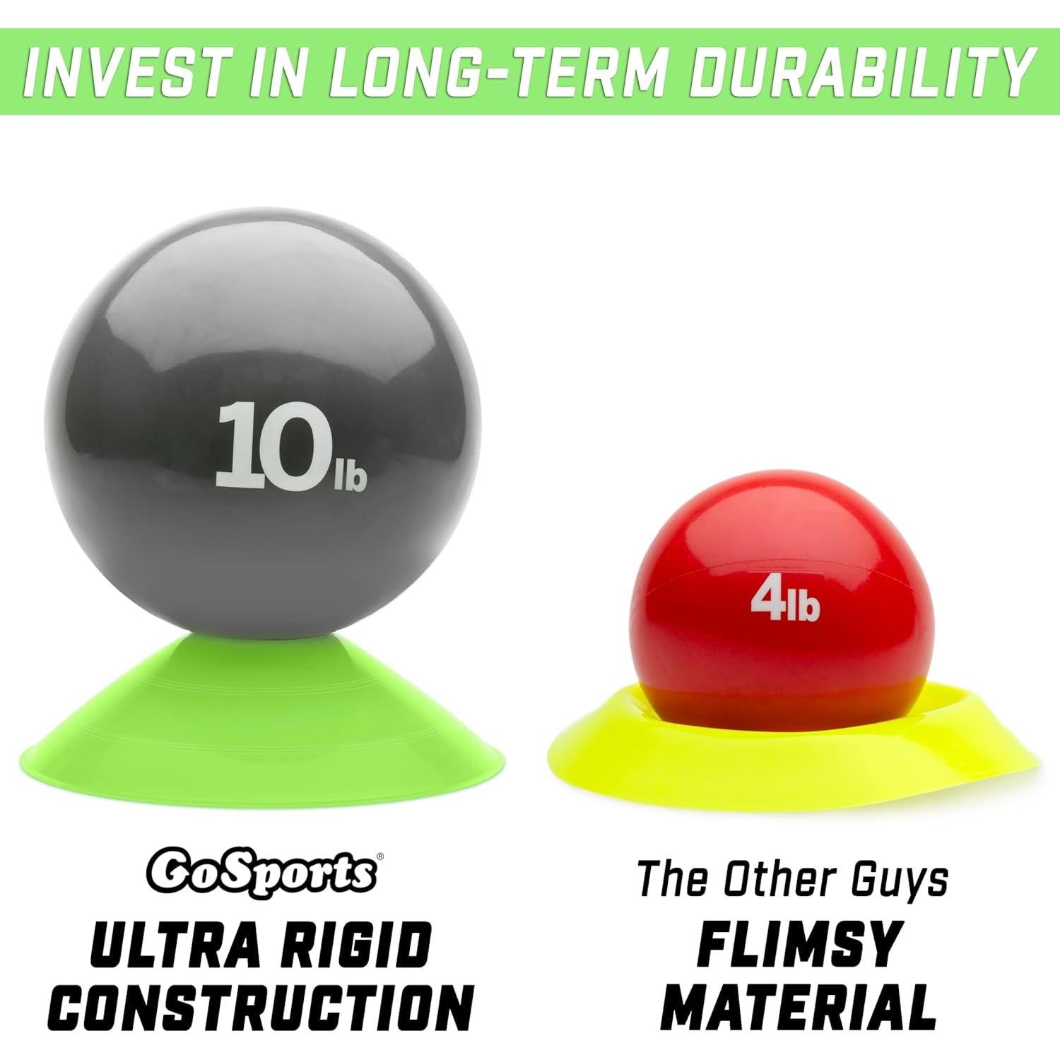 Conos de Entrenamiento GoSports - 20 Piezas con Bolsa - Verde