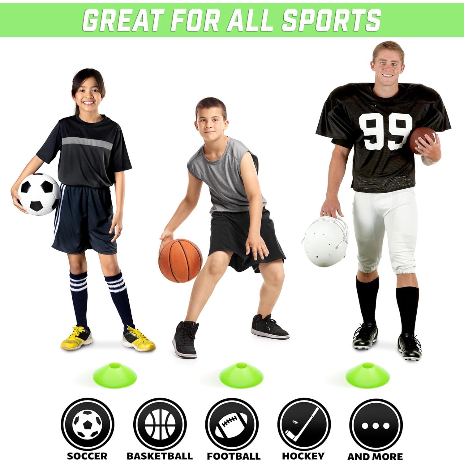 Conos de Entrenamiento GoSports - 20 Piezas con Bolsa - Verde