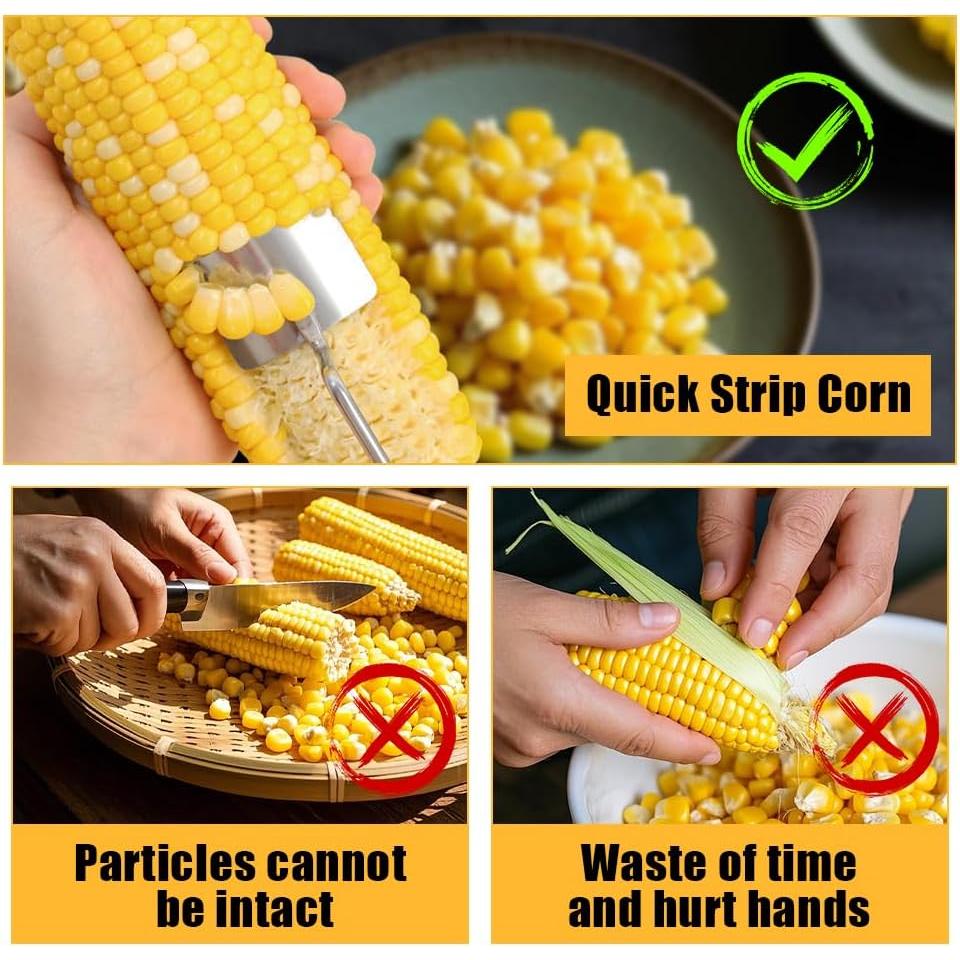 Juego de 2 Peladores de Maíz Acero Inoxidable Mulaibdin