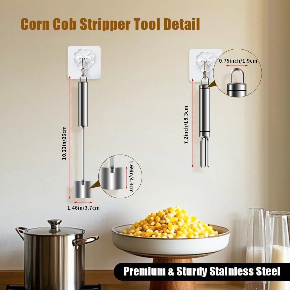 Juego de 2 Peladores de Maíz Acero Inoxidable Mulaibdin