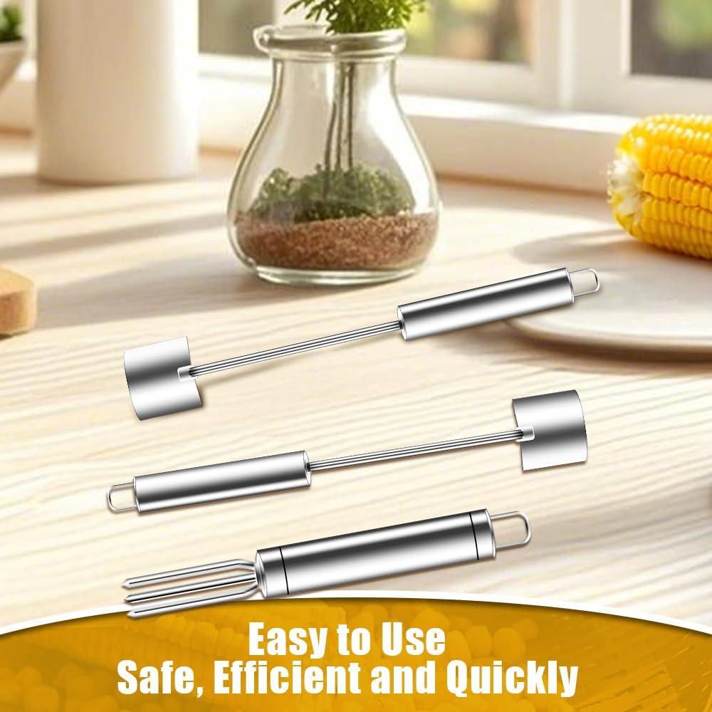 Juego de 2 Peladores de Maíz Acero Inoxidable Mulaibdin