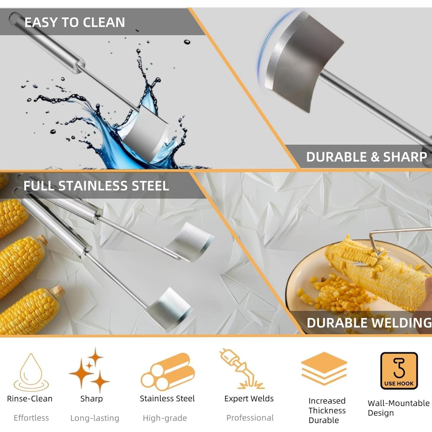 Set de Peladores de Maíz HKFALDRR 3 Piezas Acero Inoxidable