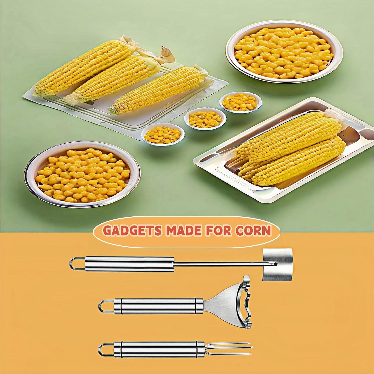 Set de Peladores de Maíz HKFALDRR 3 Piezas Acero Inoxidable