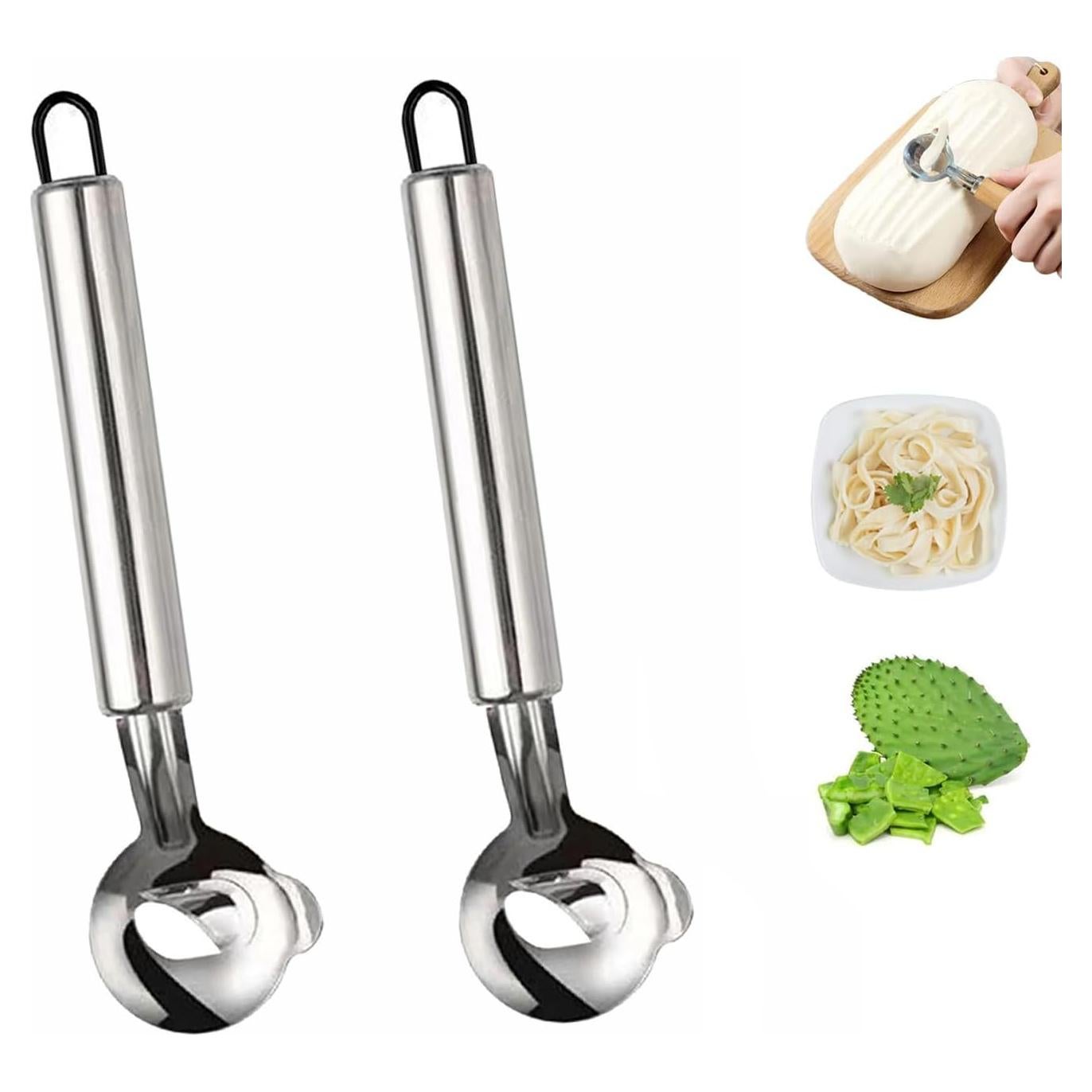 Juego de Pelador de Cactus y Cuchara de Acero Inoxidable 2 Pzas